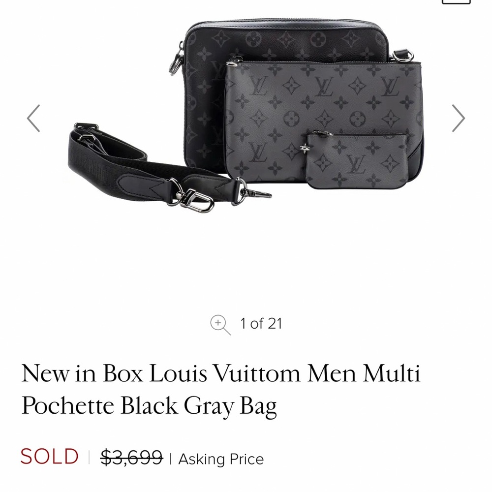 Louis Vuitton Muliti Pochette Black Gray Bag